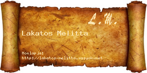 Lakatos Melitta névjegykártya